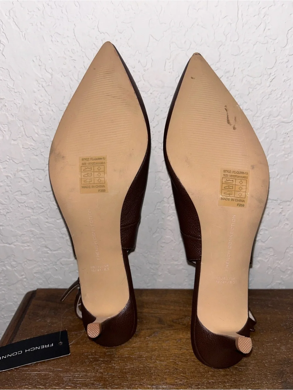 French Connection Quinn Slingback Pointed Kitten Heel Shoes